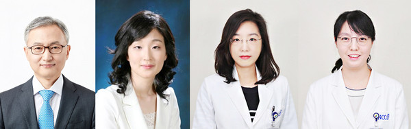 (왼쪽부터) 엄현석 부속병원장, 현재원-전준영-박소현 전문의