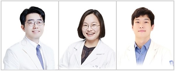 (왼쪽부터) 황정기-김미형 교수, 조형진 임상강사
