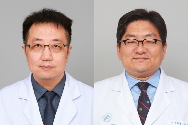 (왼쪽부터) 서울아산병원 소화기내과 정기욱, 의공학과 주세경 교수